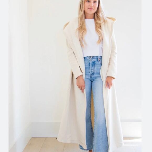 PRIV Beige Maxi Coat Cardigan women's Small - Picture 1 of 11